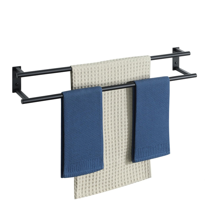 80CM Handtuchhalter Wand, SUS304 Edelstahl Doppelter Gästehandtuchhalter,Handtuchhalter Schwarz Rost
