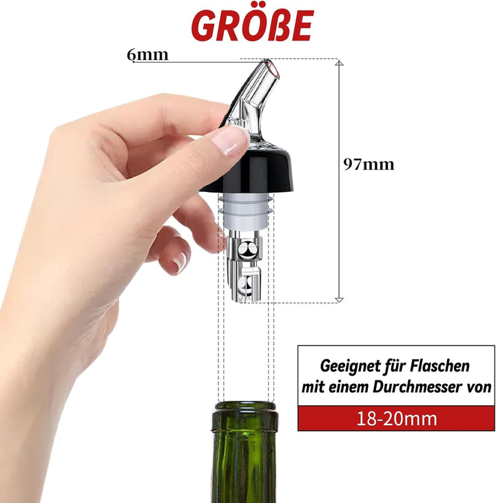 Yeelan 8 Stück 2 cl Flaschenausgiesser Auto-Pour Ausgiesser Dosierausgiesser Bar Portionierer Spirit