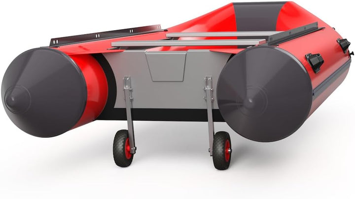 SUPROD Heckräder Slipräder Schlauchbooträder Transporträder klappbar Edelstahl ET200 schwarz/rot, sc