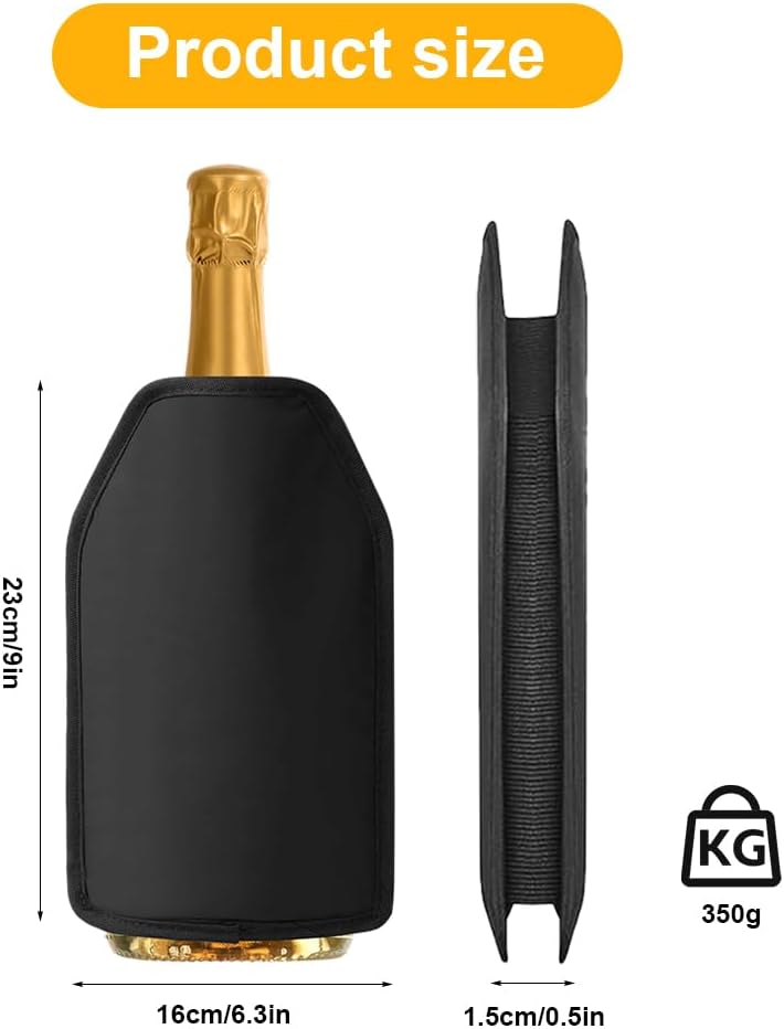 Weinkühler Manschette：2 Pcs Weinflaschenkühler,Extra lange Kühlung,Wasserabweisendes Nylon,Weinmansc