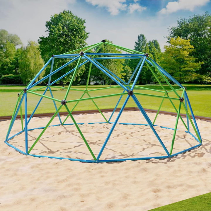 VESKA Klettergerüst DomeClimber Kinder Metall Kletterkuppel Geodome (10FT - 305cm, blau/grün) 10FT -