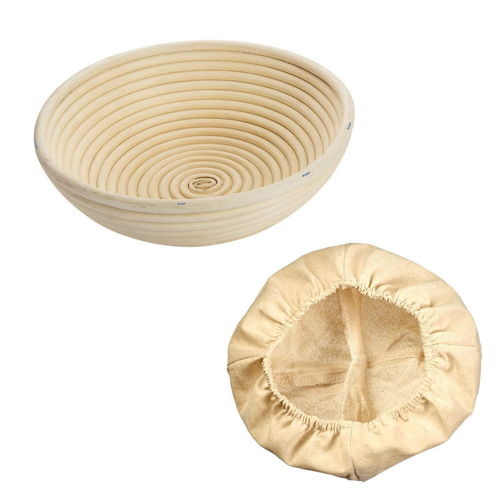 Westmark Gärköbchen-Set, 2tlg., Gärkörbchen rund + Bezug, Peddigrohr/Baumwolle, Hellbeige/Beige, 320