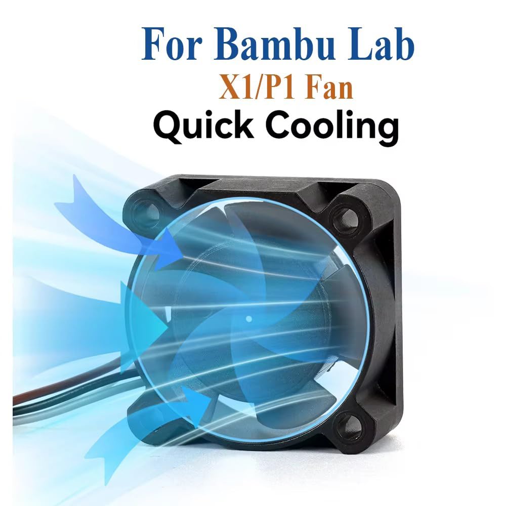 Lab P1P Hotend Cooling Fan,2510 Dual Ball Bearing Hotend Cooling Fan for Bambu Lab P1P 3D Printer Be