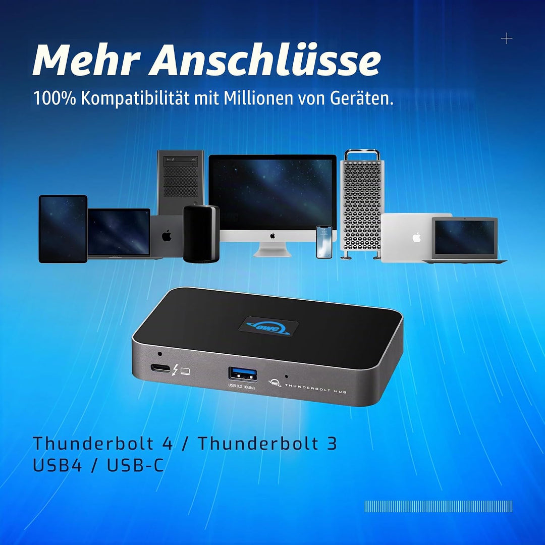 OWC OWCTB4HUB5P Station d'accueil Avec fil Thunderbolt Gris schwarz, schwarz