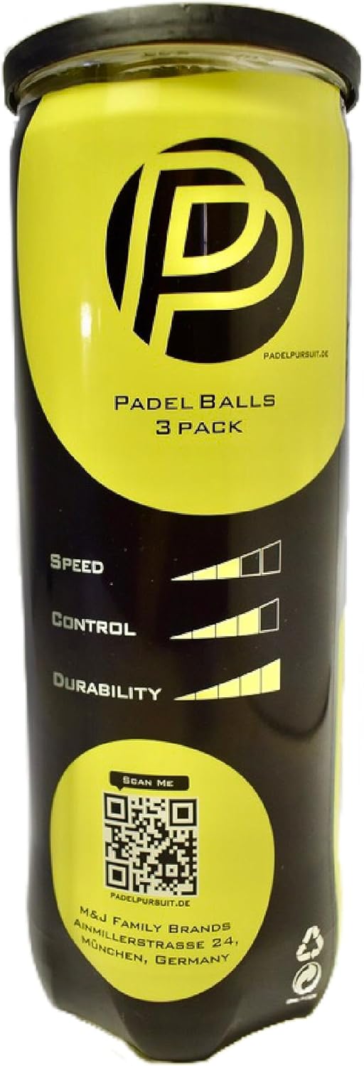 PadelPursuit Training - Padel Bälle für Trainingsspiele, 3x3er Dose, 9 Padel Tennis Bälle