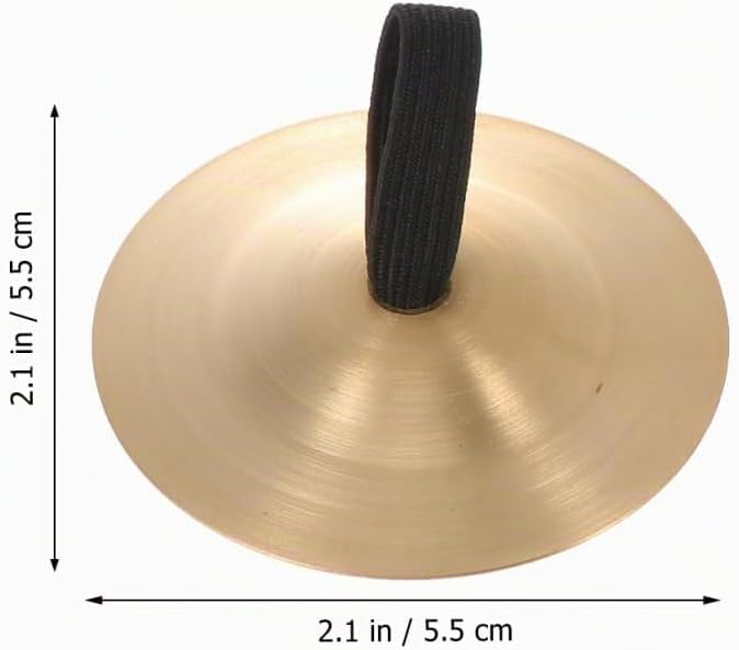Vaguelly 5 Paar Fingerzimbeln, Kupfer Mini Finger Becken Handbecken mit elastischen Band, Bauchtanz