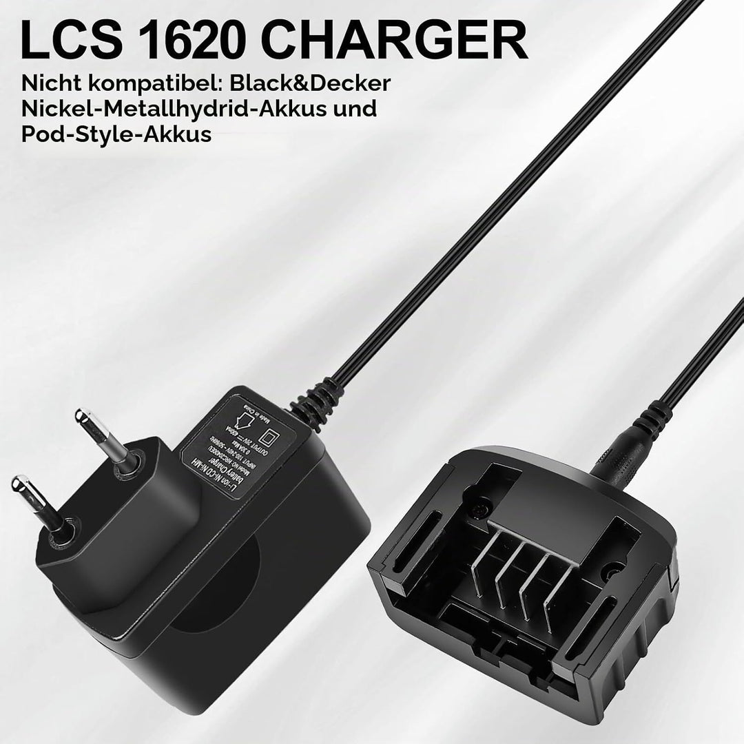 Ladegerät 18V/20V Lithium, Kompatibel mit Black&amp;Decker Lithium-Akku 18V/20V, Lithium-Ionen-Ladegerät