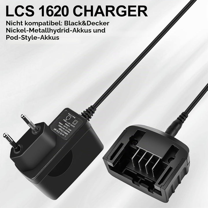 Ladegerät 18V/20V Lithium, Kompatibel mit Black&amp;Decker Lithium-Akku 18V/20V, Lithium-Ionen-Ladegerät