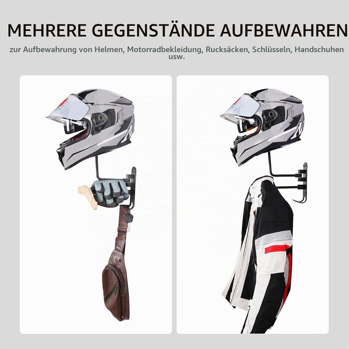 motofans Helmhalterung für Motorrad, Wandmontage, Motorradhelm, Huthalterung, aus Aluminiumlegierung