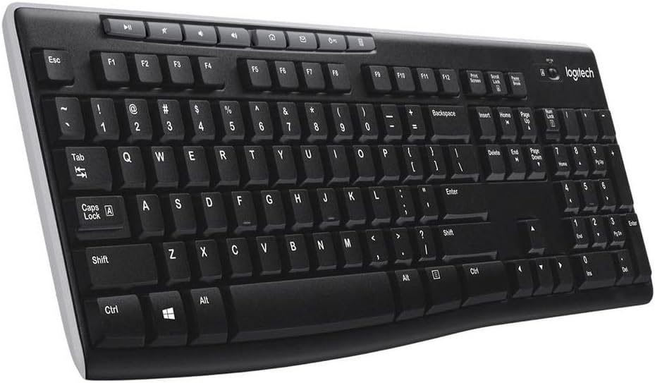 Logitech K270 Kabellose Tastatur für Windows, Belgisches AZERTY-Layout - Schwarz