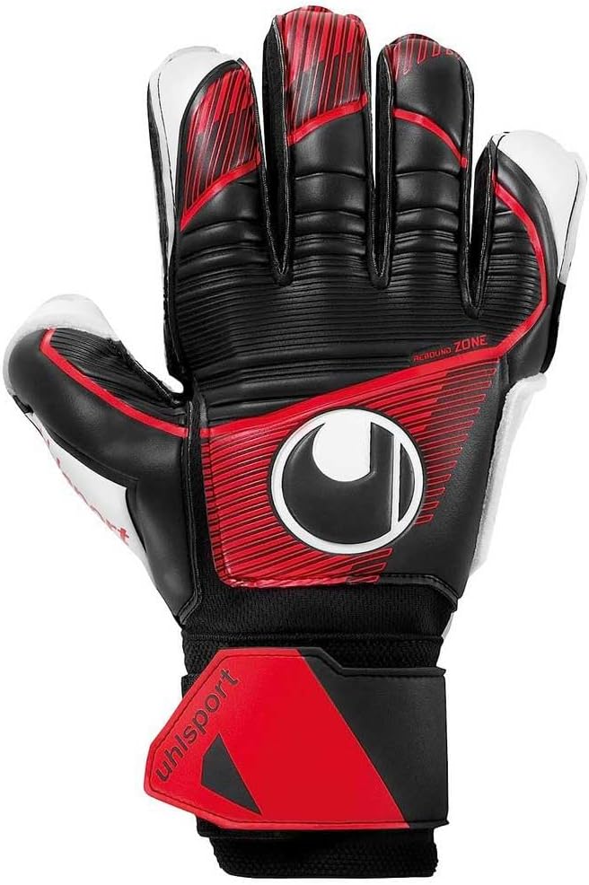 uhlsport Unisex Jugend Powerline Soft Flex Frame Fussball Torwarthandschuhe 4 schwarz/rot/weiss, 4 s