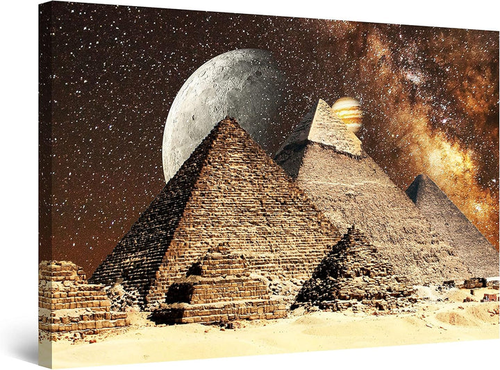 Startonight Bilder Ägyptische Fantasie über Pyramiden - Leinwandbilder Moderne Kunst - Abstrakte Wan