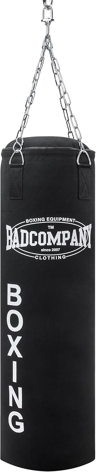 Bad Company Boxsack inkl. Heavy Duty Stahlkette I Canvas Punching Bag, gefüllt/ungefüllt I 80 x 30 c
