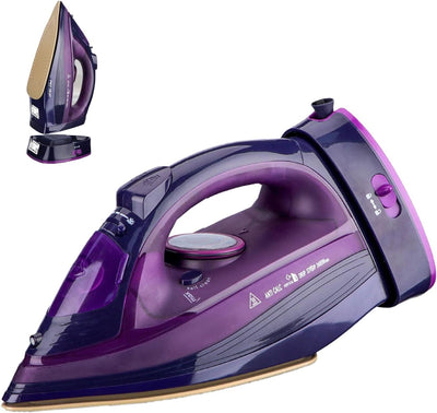 Dampfbügeleisen kabellos 2400 W Cordless Steam Iron, kabelloses Bügeleisen, Sohle mit keramischer An