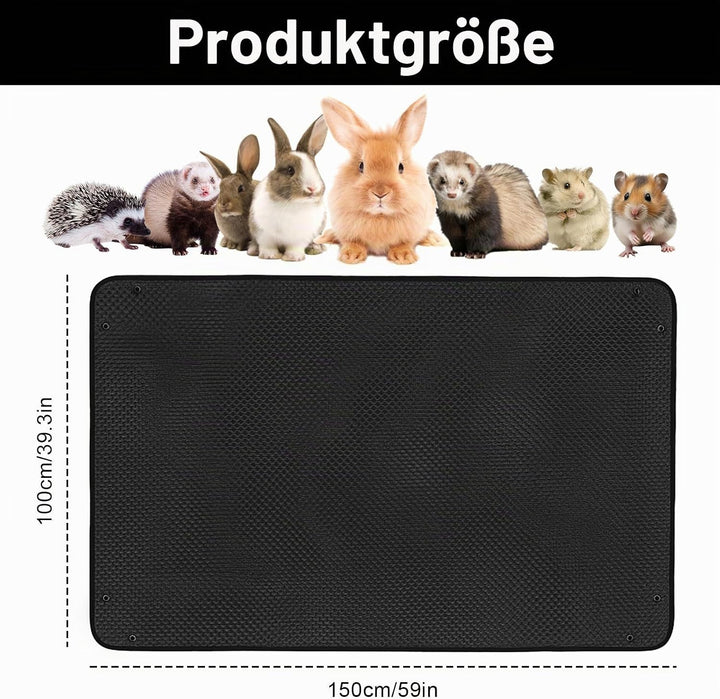 150 x 100 cm Wasserdicht Haustier Laufgittermatte für Meerschweinchenkäfig, Plane, Boden, Wiederverw
