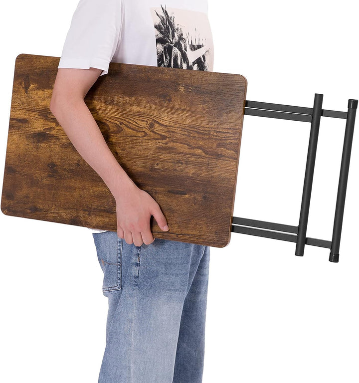HOOBRO Beistelltisch Klappbar, Extra Gross Sofatisch, verstellbare Höhe Klapptische, 60 x 40 x 60 cm
