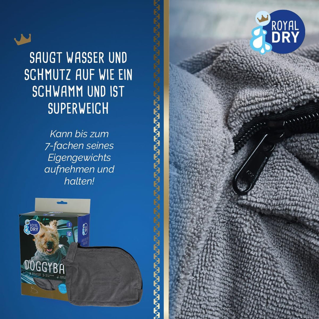 Doggybag - Mikrofaser-Hundetrockenbeutel - L - Rückenlänge 75 cm - Hundehandtuch - Extra SaugfäHig u