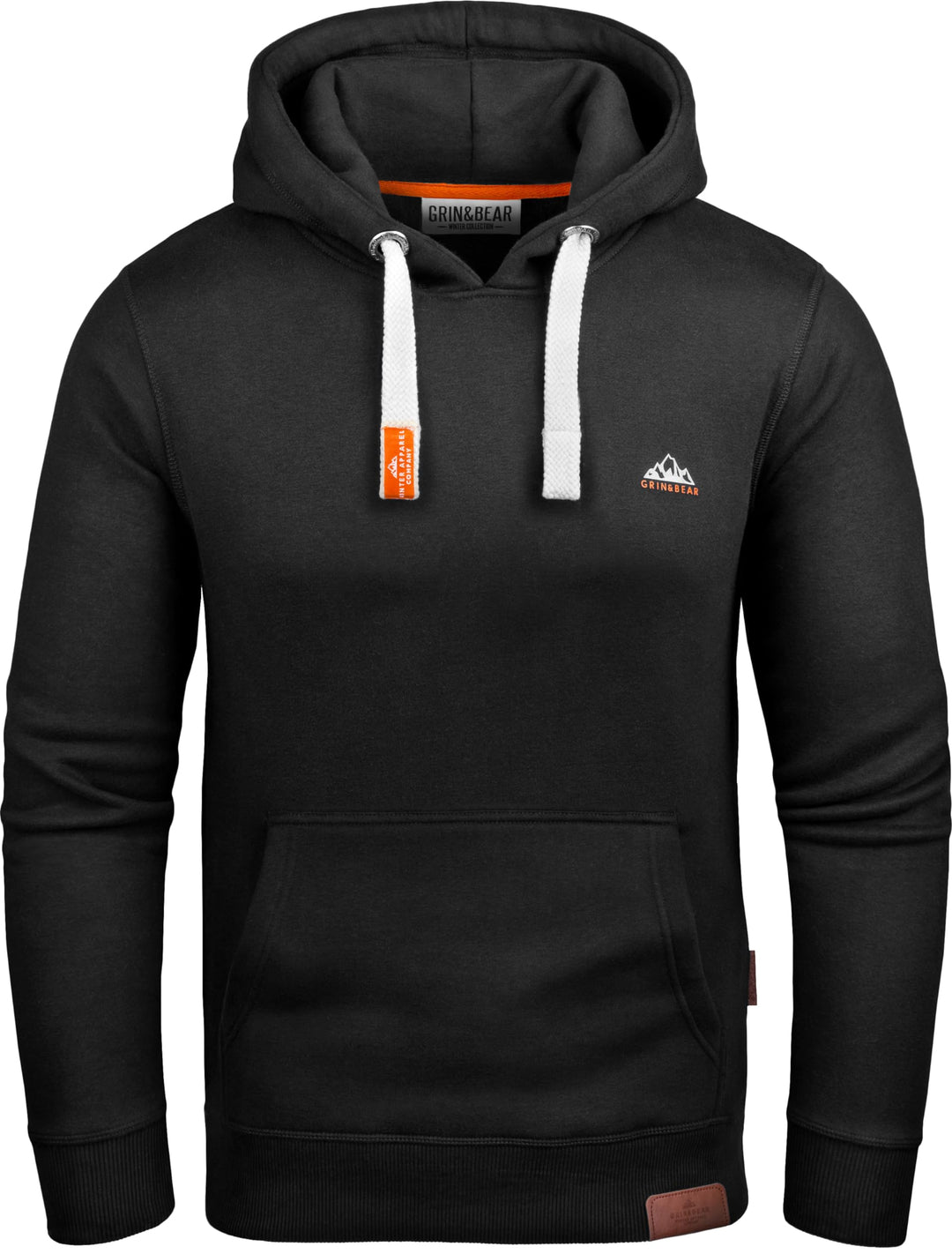 Grin&amp;Bear Hoodie Herren Sweatshirt Pullover GEC023 M Schwarz, M Schwarz