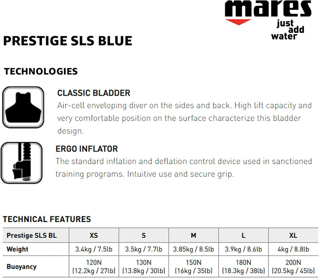 Mares Herren 417224 tauchweste, blau, M