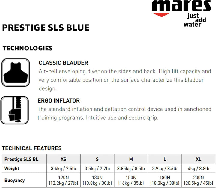 Mares Herren 417224 tauchweste, blau, M