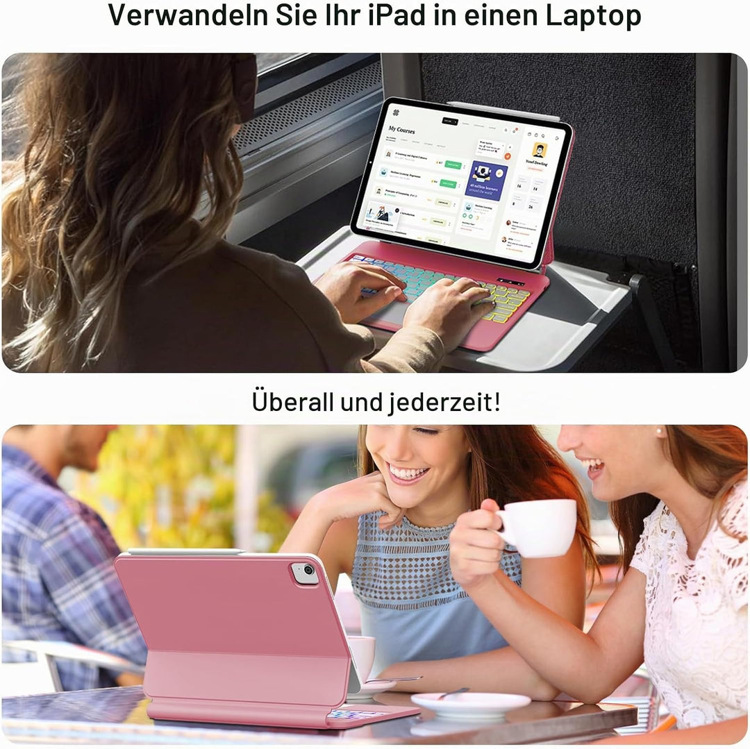 Magic Keyboard für iPad Air 13 Zoll 2026/2025/2024 (M4/M3/M2), iPad Pro 12.9 Zoll (6/5/4/3 Gen), Hül