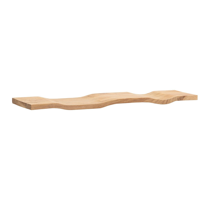 FineBuy Wandregal Akazie Massivholz 80cm - Schwebendes Design Regal für die Wand Holz massiv - Hänge