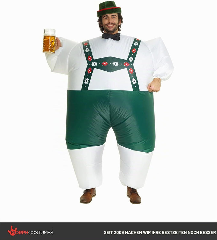 Morph Aufblasbares Lederhosen Kostüm für Erwachsene, Megamorph - Einheitsgrösse Lederhosen Erwachsen