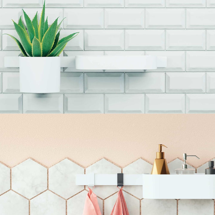 hansgrohe WallStoris - Ablagekorb, Duschablage ohne bohren, Duschkorb ohne bohren, Badezimmeraufbewa
