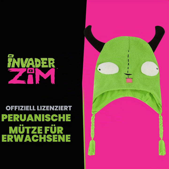 Concept One Invader Zim Beanie Mütze Gir Winter Strickmütze mit Ohren