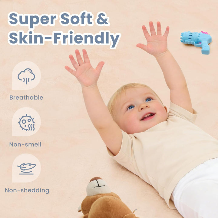 ACOMOPACK Baby Spielmatte aus 3cm dickem Memory-Schaumstoff, 180 x 200cm, Kinder Laufstallmatte für