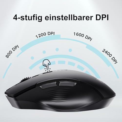 Uineer kabellose Maus, [Verbessert] Mit visueller Batterieanzeige, 2.4G USB Ergonomische Maus kabell