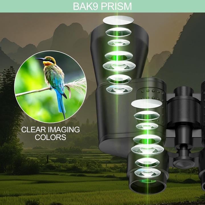 20×50 Fernglas, Fernglas Erwachsene mit BAK9 Prism, Ferngläser mit Trageriemen und Tasche, Feldstech