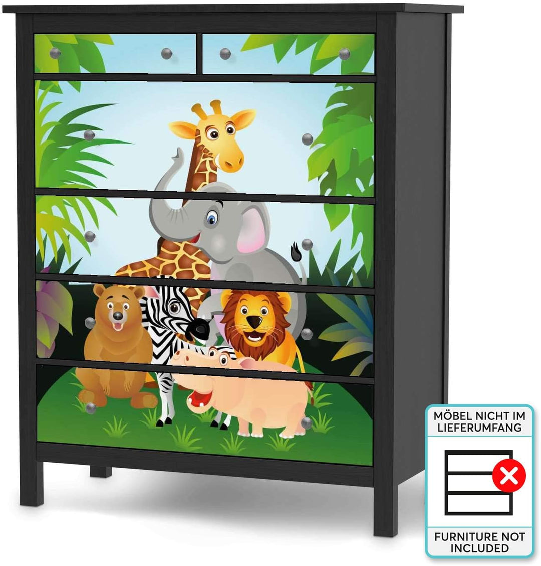 Möbelfolie für Kinder - passend für IKEA Hemnes Kommode 6 Schubladen I Tolle Möbelsticker für Kinder