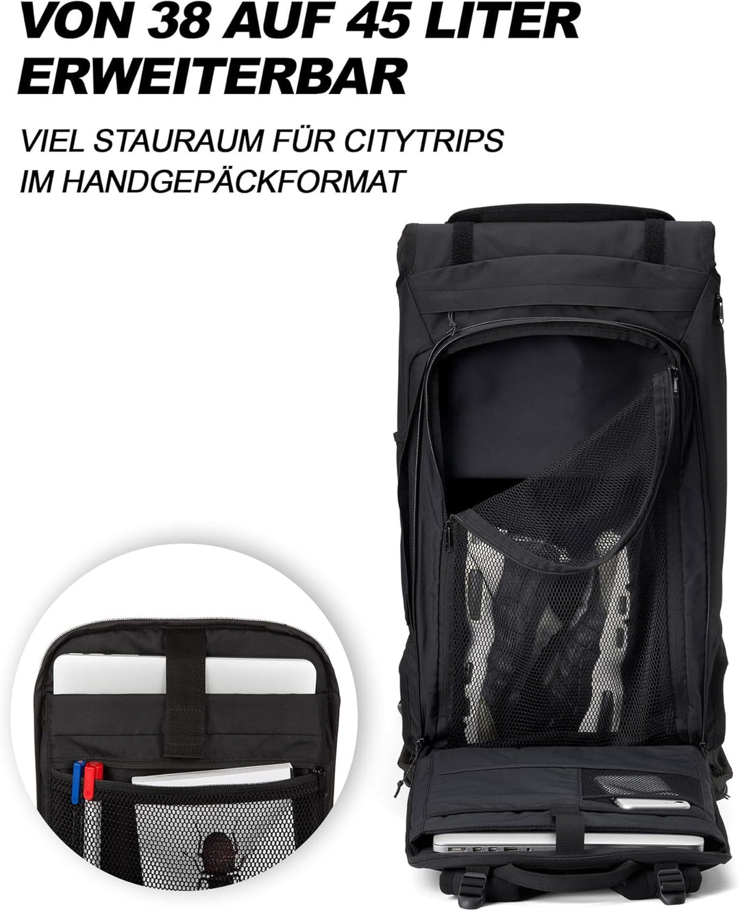 AEVOR Rolltop Rucksack, wasserabweisender Travel Pack und nutzbar als Wanderrucksack und Trekkingruc