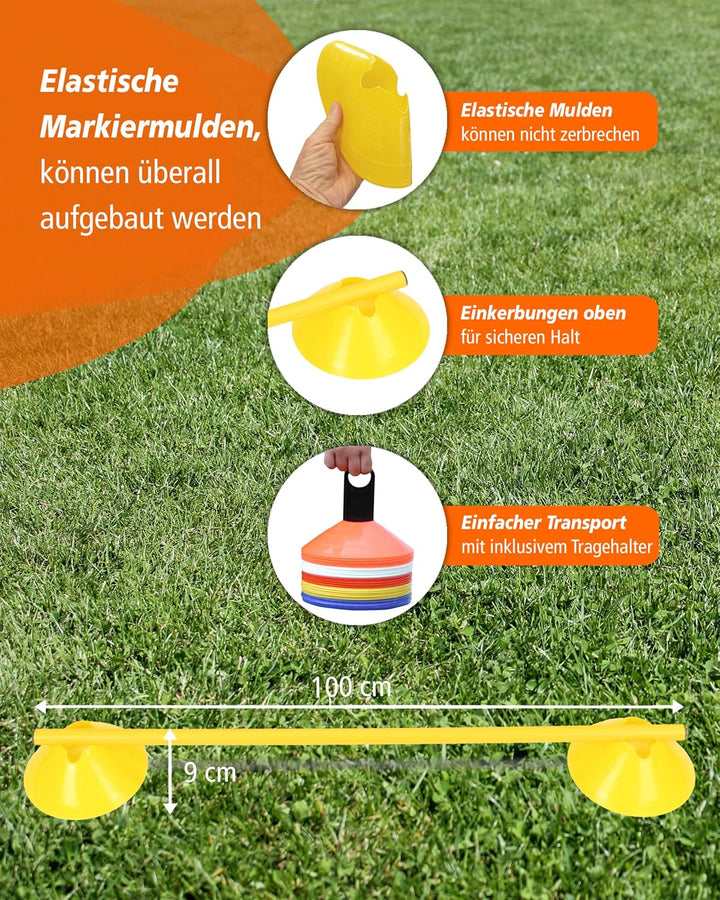 Mini-Hürden 5er Set mit Stangen 100 cm – für Agility- & Koordinationstraining – Cavaletti – Hürden &
