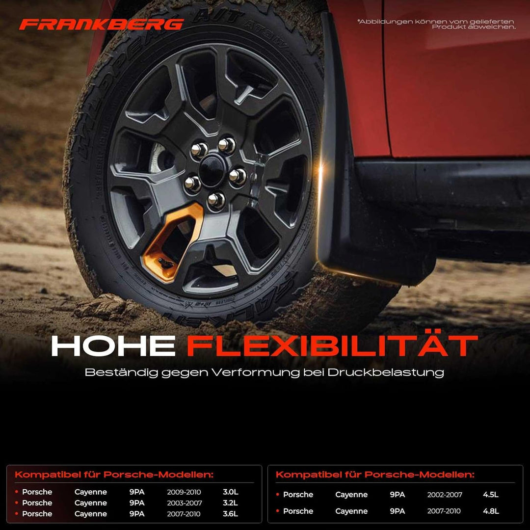 4x Spritzschutz Schmutzfänger Vorne Hinten Links und Rechts für Cayenne 955 9PA SUV 2002-2010