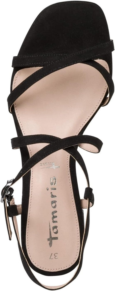 Tamaris Damen Sandaletten, Frauen Sandalen,TOUCHit-Fussbett 37 EU Schwarz, 37 EU Schwarz