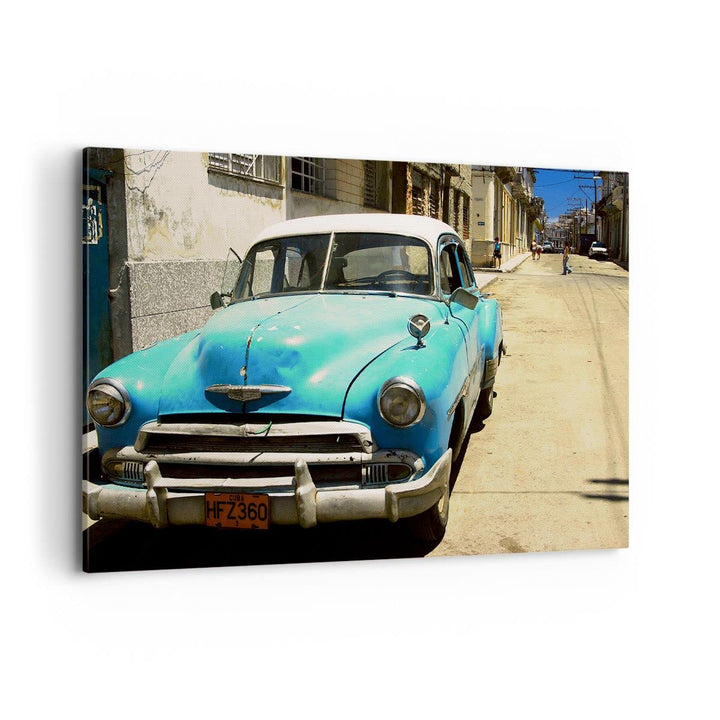 Bilder auf Leinwand 100x70cm Leinwandbild Auto Klassiker Kuba Havanna Gross Wanddeko Bild Schlafzimm