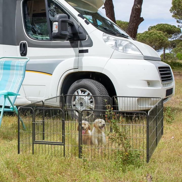 Qianruida Welpenlaufstall Welpenauslauf 60 cm Hoch Hundelaufstall Für drinnen und draussen 8-Stück 8