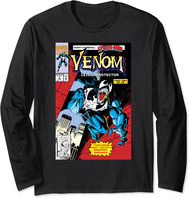 Marvel Venom Lethal Protector Retro Comic Langarmshirt