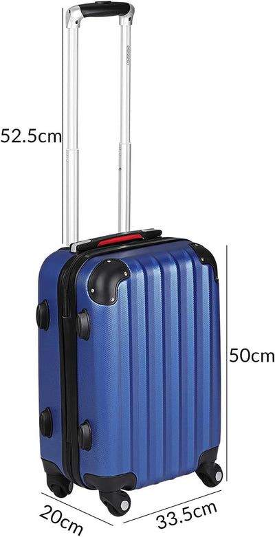 Monzana® Koffer Baseline Handgepäck ABS Hard Case Gehäuse gummierte Rollen Teleskopgriff Zahlenschlo