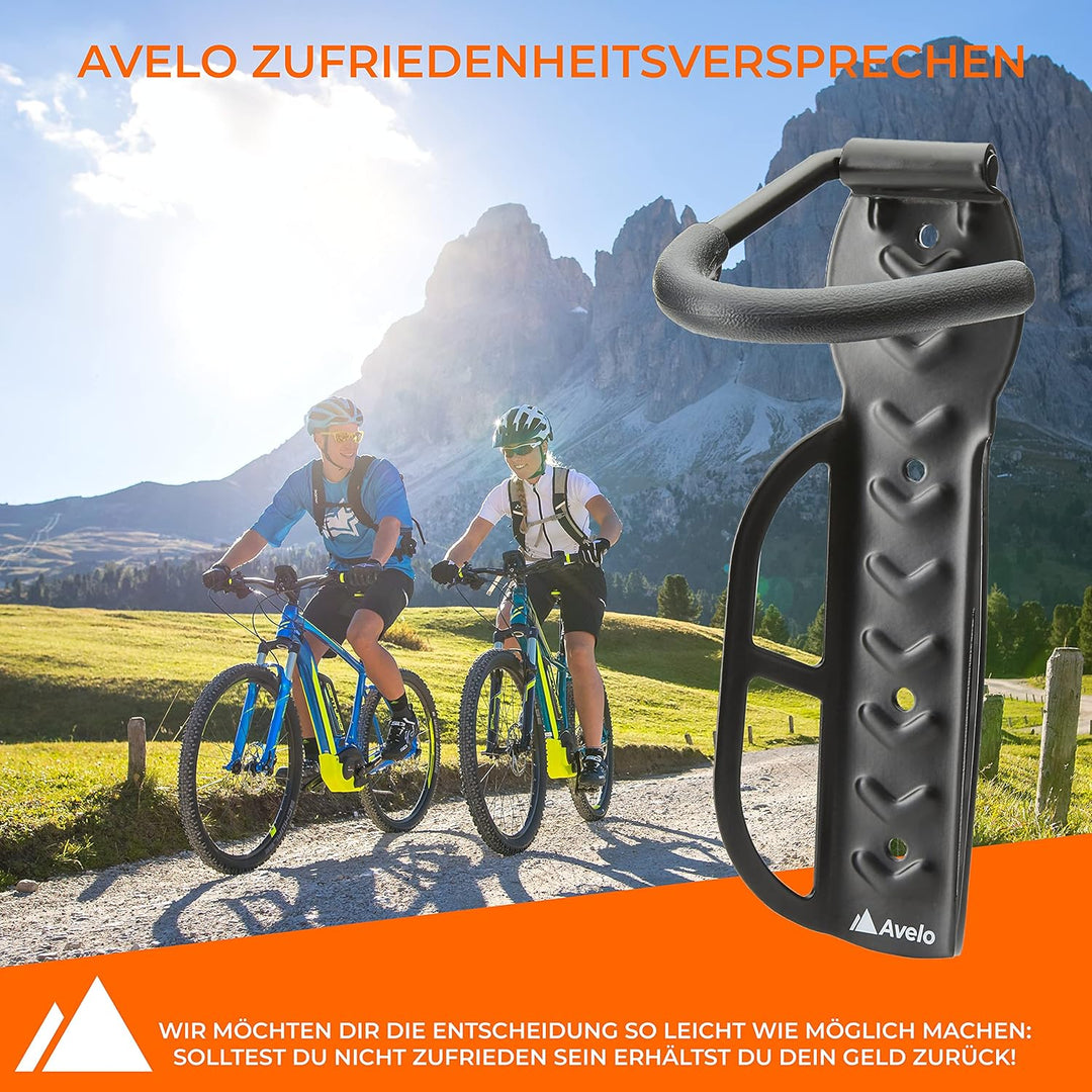 Avelo® Fahrrad Wandhalterung [2er Set] - Fahrradhalter passt für alle Räder [Aufhängung bis 25 Kg] -