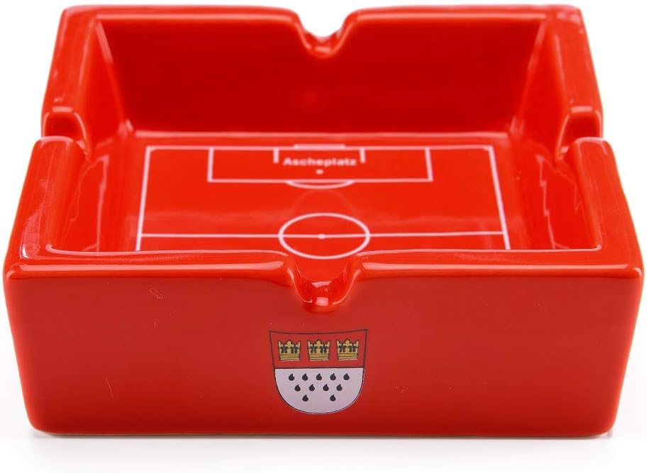 1. FC Köln Aschenbecher Ascheplatz rot, Keramik Ascher, Ashtray - Plus Lesezeichen I Love Köln