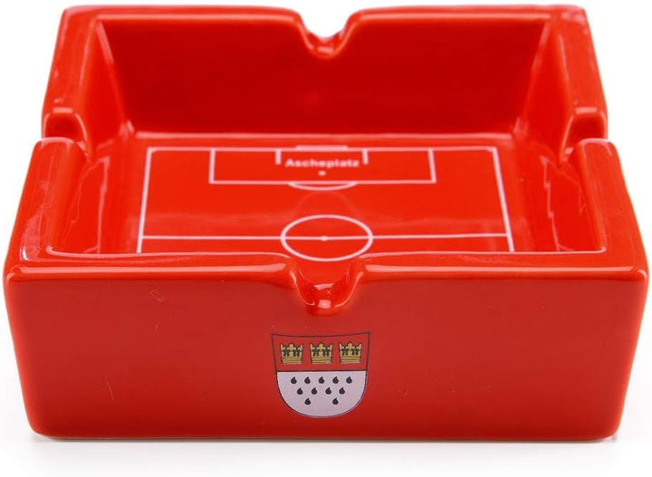 1. FC Köln Aschenbecher Ascheplatz rot, Keramik Ascher, Ashtray - Plus Lesezeichen I Love Köln