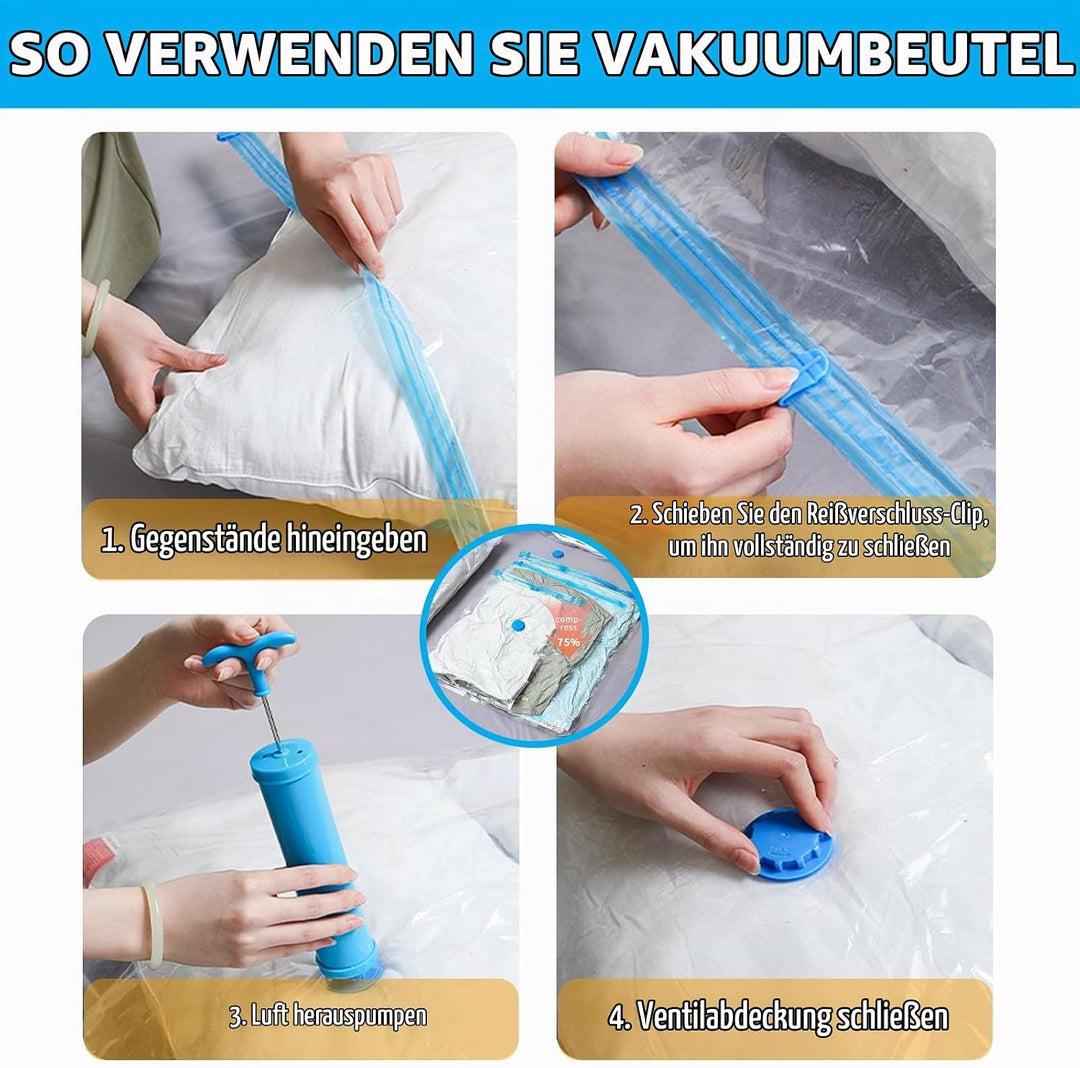 10 Stück Vakuumbeutel für Kleidung 60x40cm, Vacuum Bags for Clothing Kleiderbeutel Vakuum, Vakuumbeu