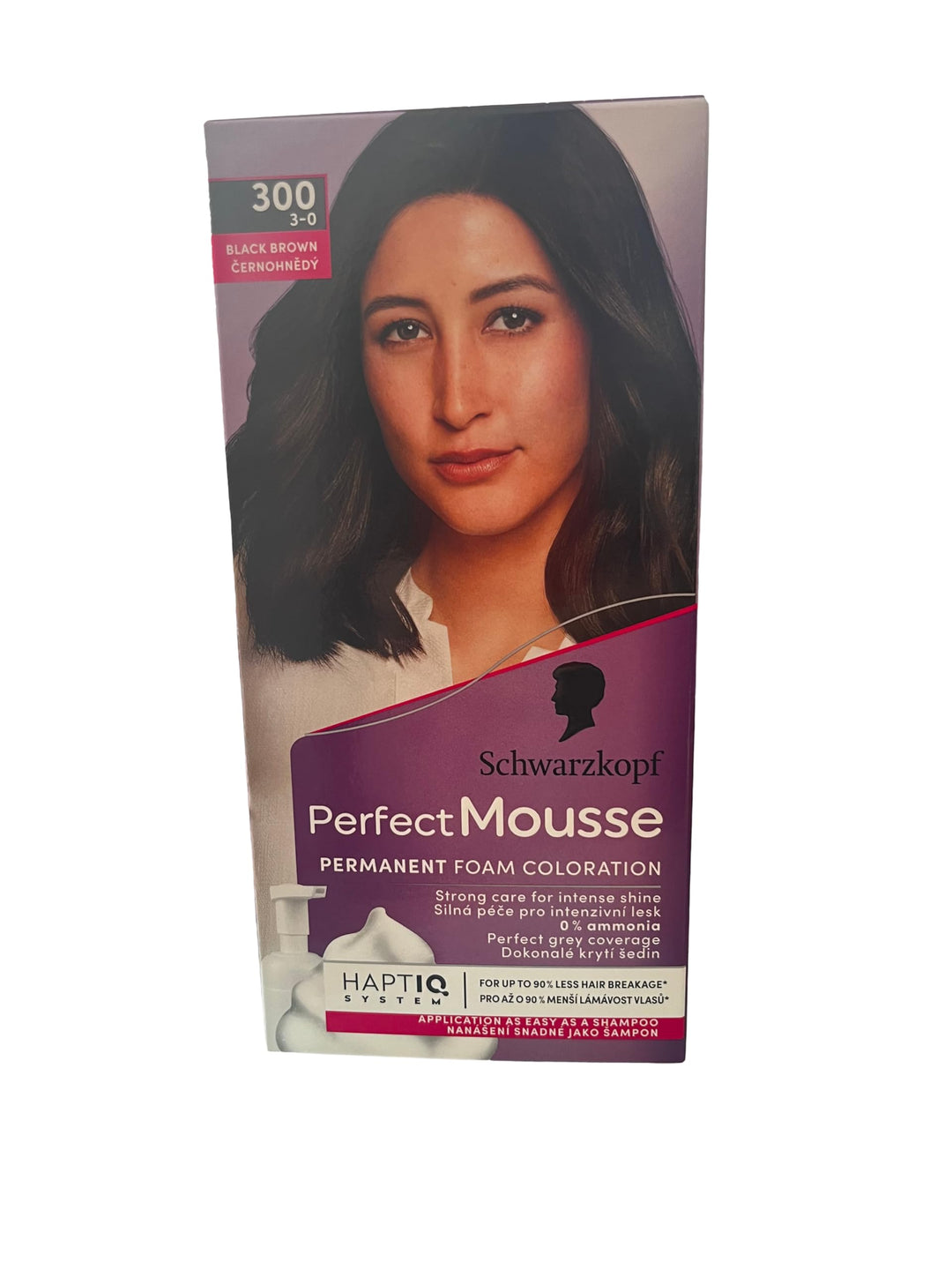 Schwarzkopf Perfect Mousse Permanente Schaumcoloration, 300 Schwarzbraun Stufe 3, 3er Pack (3 x 93 m