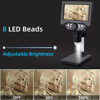LCD Digital USB Mikroskop, Koolertron 5,5 Zoll 1080P 8 Megapixel 1000X HD Vergrösserung Zoom Drahtlo