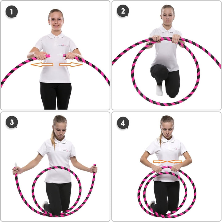 HOOPOMANIA Hula Hoop Reifen für Anfänger [Ø90cm - Ø105cm] Hula Hoop Reifen Erwachsene Ø95cm Neon Bla