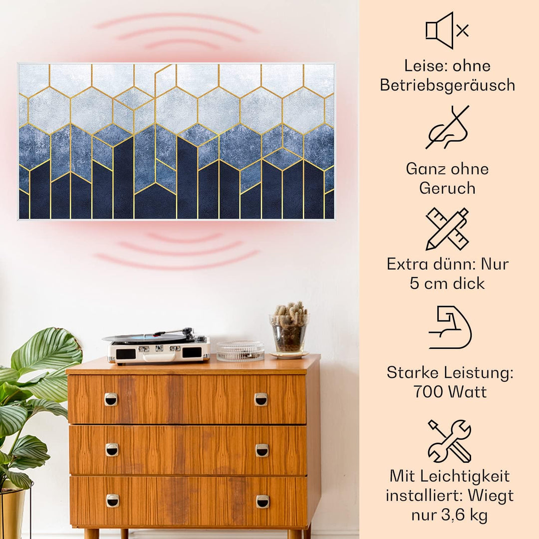 Klarstein Air Art Smart Infrarotheizung, Infrarot Heizung mit IoT/WiFi App-Steuerung, Erkennung Offe
