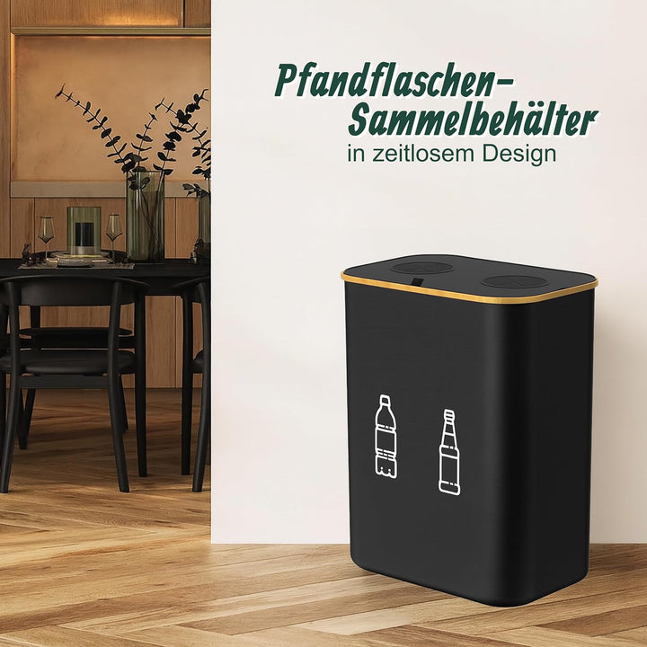 Relaxdays Pfandflaschen Sammelbehälter 160l, 2 Beutel, HxBxT: 70x57x37 cm, Flaschensammler für Glas